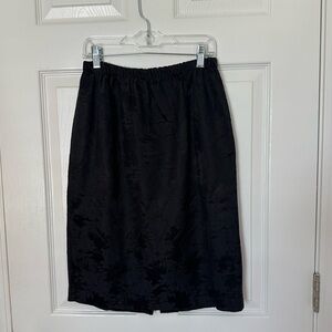 Black Floral Embossed Pencil Skirt by Miss Oops California